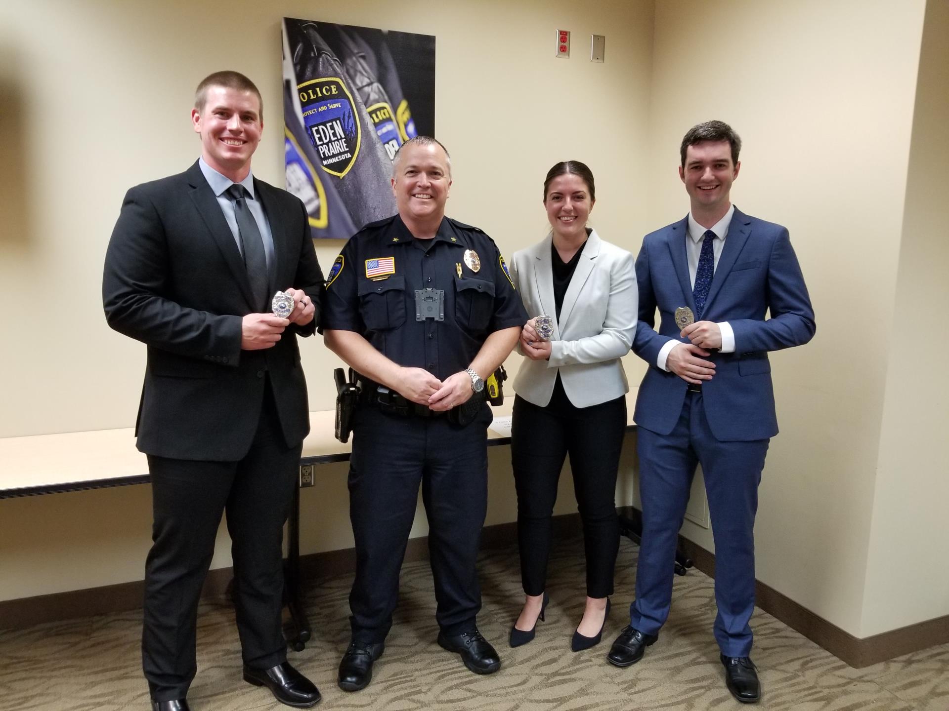 Officers Stromgren Waxand Wenande swearing in