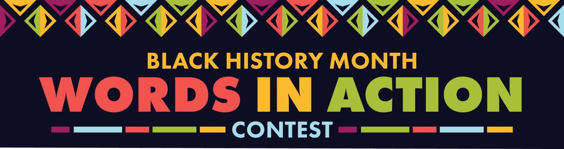 Black History Month Words in Action graphic