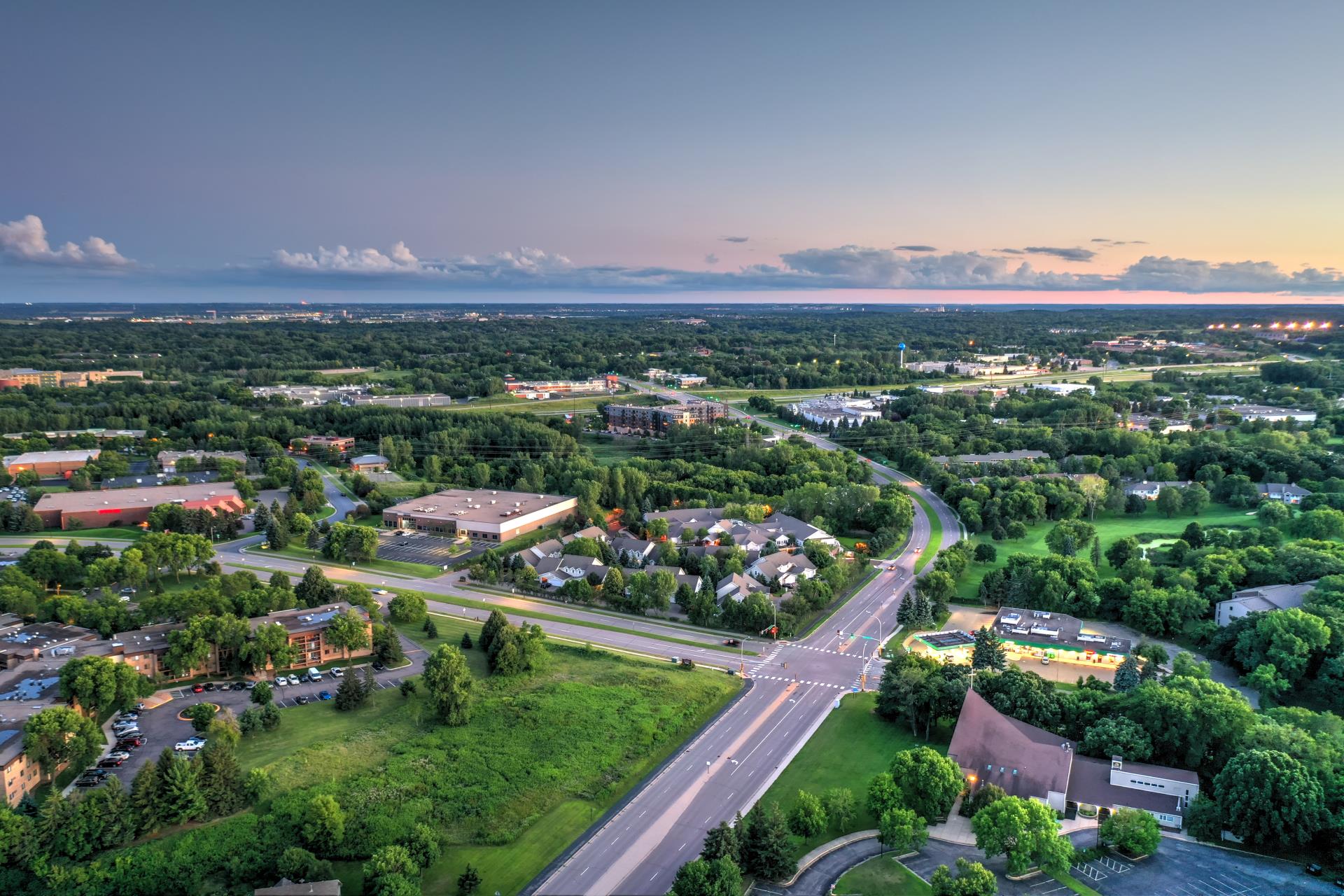 Aerial view of streets in Eden Prairie