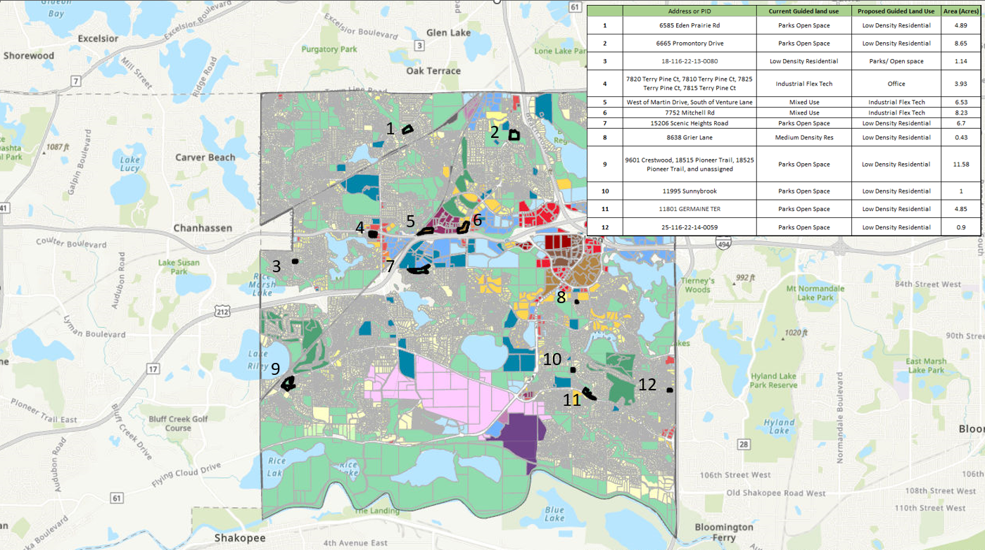 Aspire EP 2040 Land Use Amendments Map