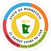 State of MN-21 Safest Cities to Live 2014 logo
