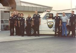 1983 - Reserve Officers in front of the new Police Department building at 7900 Mitchell Road.