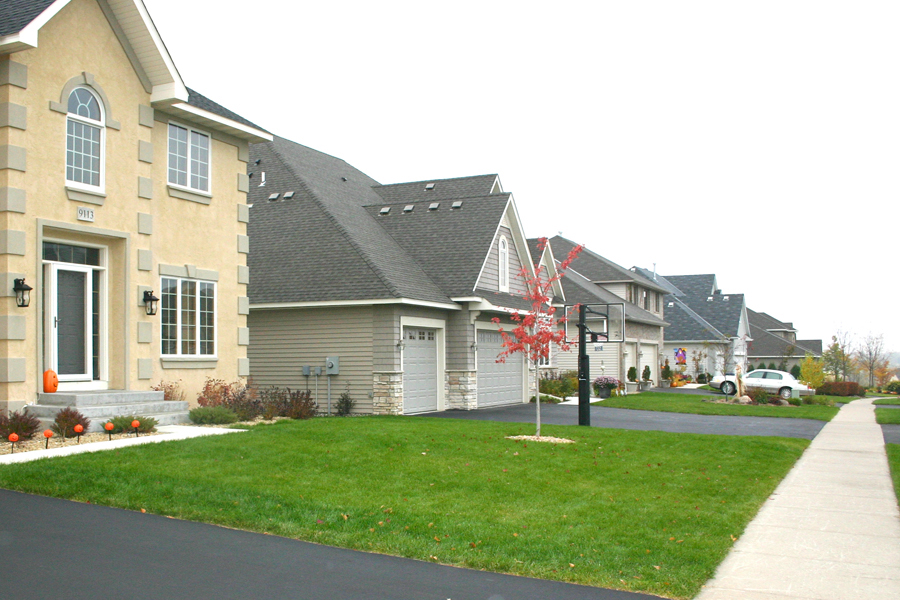 Row of homes in neighborhood