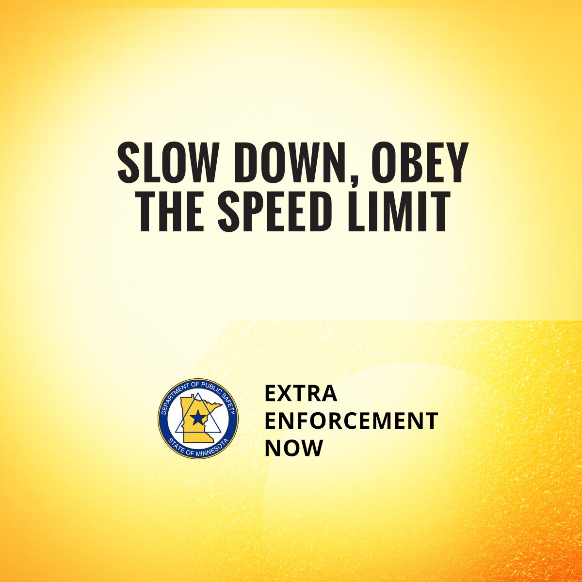 slow down, obey the speed limit graphic