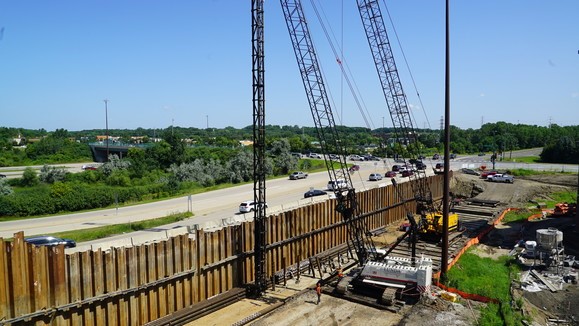 SouthWest Station retaining wall in Eden Prairie