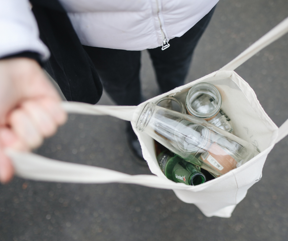 Glass Bottles in Reusable Bag